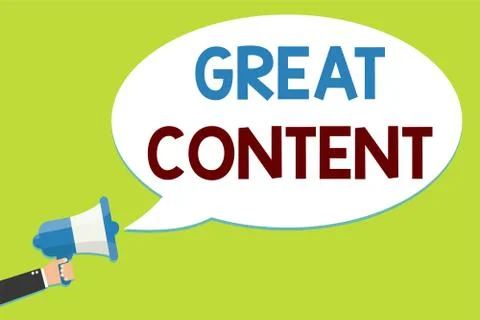 Word writing text Great Content. Business concept for Satisfaction Motivational Stock Illustration