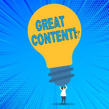 Word writing text Great Content. Business concept for Excellent Information Stock Illustration