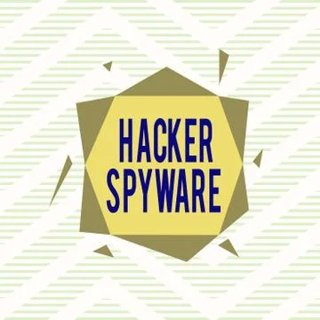 Word writing text Hacker Spyware. Business concept for infiltration software Illustrazione stock