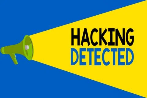Word writing text Hacking Detected. Business concept for activities that seek to Stock Illustration