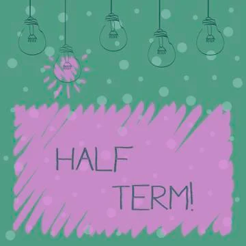 Word writing text Half Term. Business concept for Short holiday in the middle of Stock Illustration