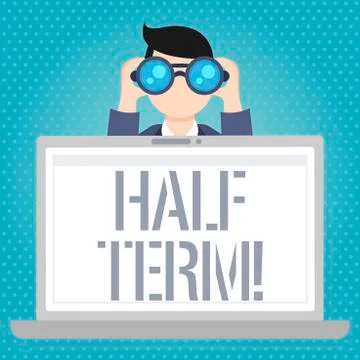 Word writing text Half Term. Business concept for Short holiday in the middle of Stock Illustration