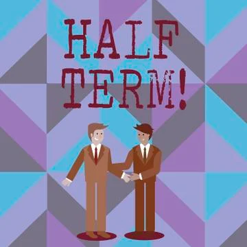Word writing text Half Term. Business concept for Short holiday in the middle of Stock Illustration