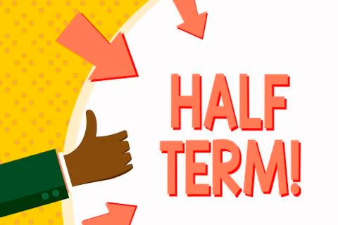 Word writing text Half Term. Business concept for Short holiday in the middle of Stock Illustration