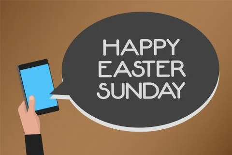 Word writing text Happy Easter Sunday. Business concept for Greeting someone  Stock Illustration