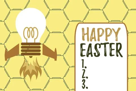 Word writing text Happy Easter. Business concept for the Christian celebration Stock Illustration