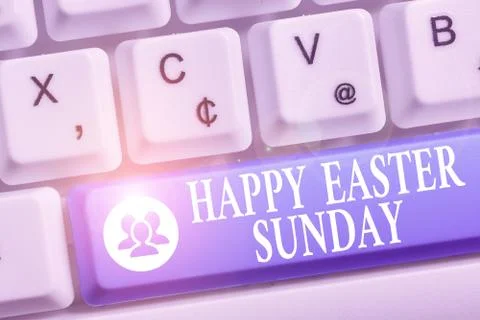 Word writing text Happy Easter Sunday. Business concept for Greeting someone 스톡 사진