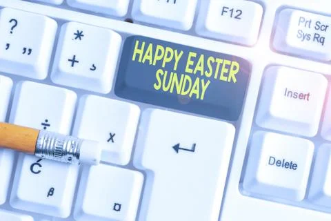 Word writing text Happy Easter Sunday. Business concept for Greeting someone 스톡 사진