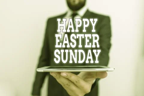 Word writing text Happy Easter Sunday. Business concept for Greeting someone Foto stock