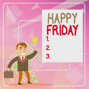 Word writing text Happy Friday. Business concept for Greetings on Fridays Stock Illustration