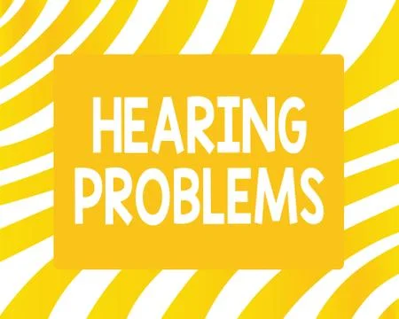 Word writing text Hearing Problems. Business concept for is partial or total Stock Illustration