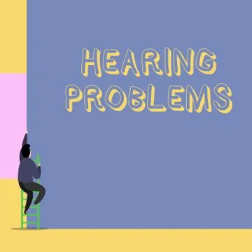 Word writing text Hearing Problems. Business concept for is partial or total Stock Illustration