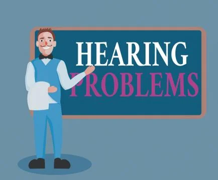 Word writing text Hearing Problems. Business concept for is partial or total Stock Illustration