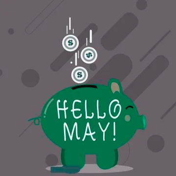 Word writing text Hello May. Business concept for Starting a new month April is Ilustração Stock