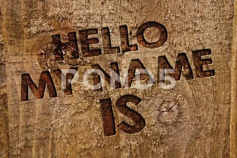 Word writing text Hello My Name Is. Business concept for Introduce yourself m Stock Photos