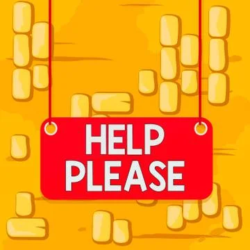 Word writing text Help Please. Business concept for used to make a request or Stock Illustration
