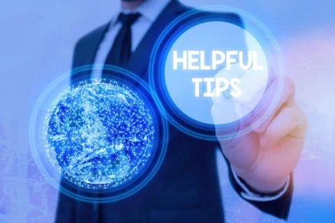 Word writing text Helpful Tips. Business concept for advices given to be helpful Stock Photos