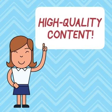 Word writing text High Quality Content. Business concept for Website is Useful Stock Illustration
