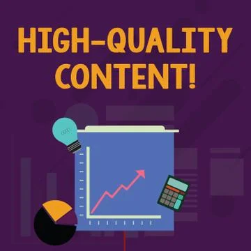 Word writing text High Quality Content. Business concept for Website is Useful Stock Illustration