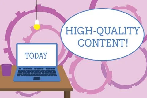 Word writing text High Quality Content. Business concept for Website is Useful Stock Illustration