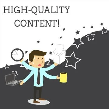 Word writing text High Quality Content. Business concept for Website is Useful Stock Illustration