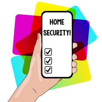 Word writing text Home Security. Business concept for A system that help prot Stock Illustration