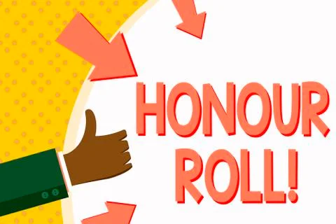 Word writing text Honour Roll. Business concept for List of students who have Stock Illustration