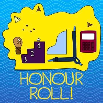Word writing text Honour Roll. Business concept for List of students who have Stock Illustration