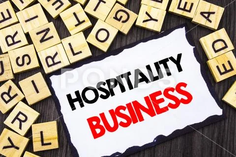 Word, writing, text Hospitality Business. Business concept for Industry Busi Stock Photos