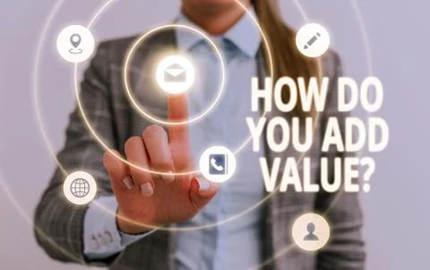 Word writing text How Do You Add Value Question. Business concept for improve 스톡 사진