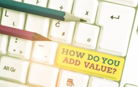 Word writing text How Do You Add Value Question. Business concept for improve 스톡 사진