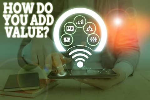 Word writing text How Do You Add Value Question. Business concept for improve 스톡 사진