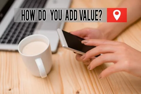 Word writing text How Do You Add Value Question. Business concept for improve 스톡 사진