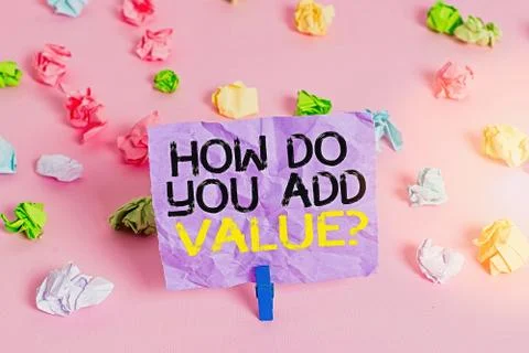 Word writing text How Do You Add Value Question. Business concept for improve 스톡 사진