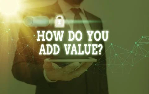 Word writing text How Do You Add Value Question. Business concept for improve 스톡 사진