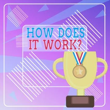 Word writing text How Does It Work Question. Business concept for Asking on how Illustrazione stock