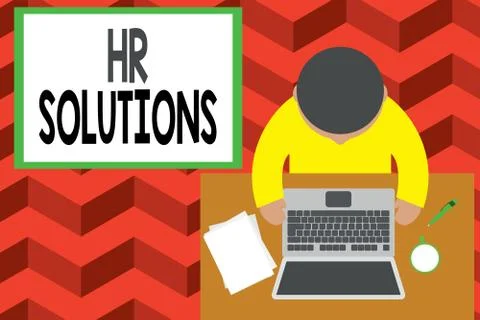 Word writing text Hr Solutions. Business concept for Outsourced Huanalysis Stock-Illustration