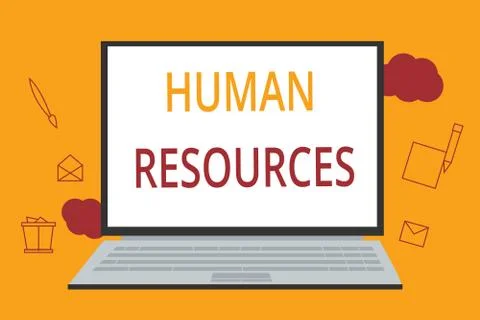 Word writing text Human Resources. Business concept for The people who make up Illustrazione stock