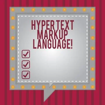 Word writing text Hyper Text Markup Language. Business concept for Standard Stock Illustration
