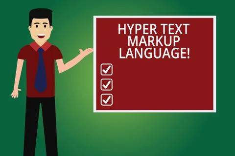 Word writing text Hyper Text Markup Language. Business concept for Standard 스톡 일러스트
