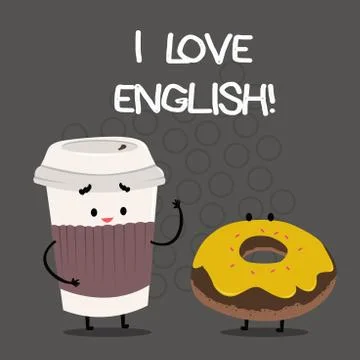 Word writing text I Love English. Business concept for To have affection for Stock Illustration