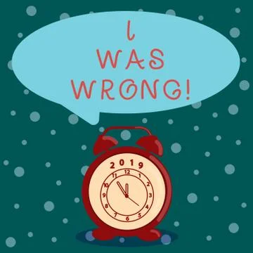Word writing text I Was Wrong. Business concept for Acceptance of a mistake Stock Illustration