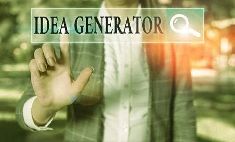 Word writing text Idea Generator. Business concept for process of creating Stock Photos