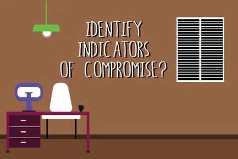 Word writing text Identify Indicators Of Compromise. Business concept for Detect Illustrazione stock