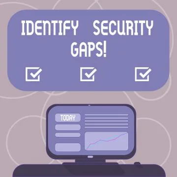 Word writing text Identify Security Gaps. Business concept for determine whether Stock Illustration