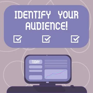 Word writing text Identify Your Audience. Business concept for Figuring out the 스톡 일러스트