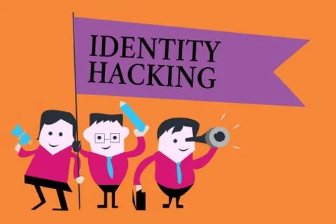 Word writing text Identity Hacking. Business concept for criminal that steal Stock-Illustration