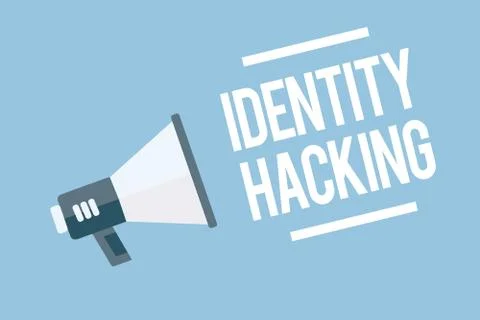 Word writing text Identity Hacking. Business concept for criminal that steal Stock Illustration
