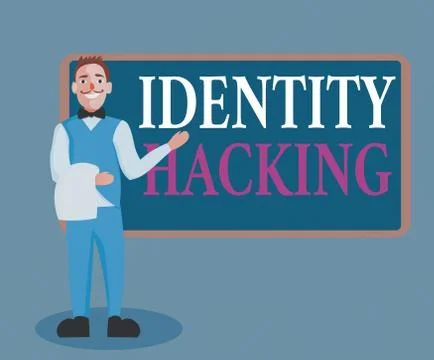 Word writing text Identity Hacking. Business concept for criminal that steal 스톡 일러스트