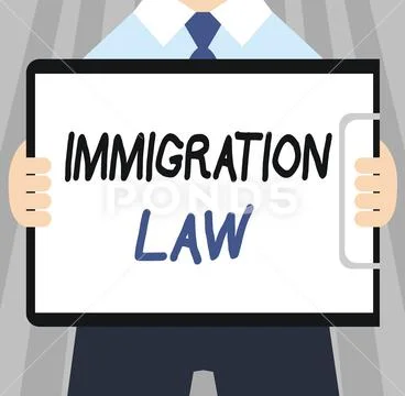 Word writing text Immigration Law. Business concept for Emigration of a citizen Stock Illustration